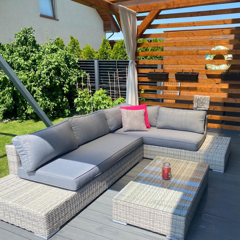Narożnik technorattan VERONA White Grey zdjęcie realizacji 6