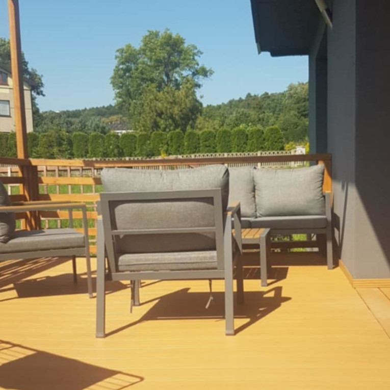 Zestaw mebli ogrodowych EDISON CAFFE Dark Grey - Bjørkka zdjęcie realizacji 3