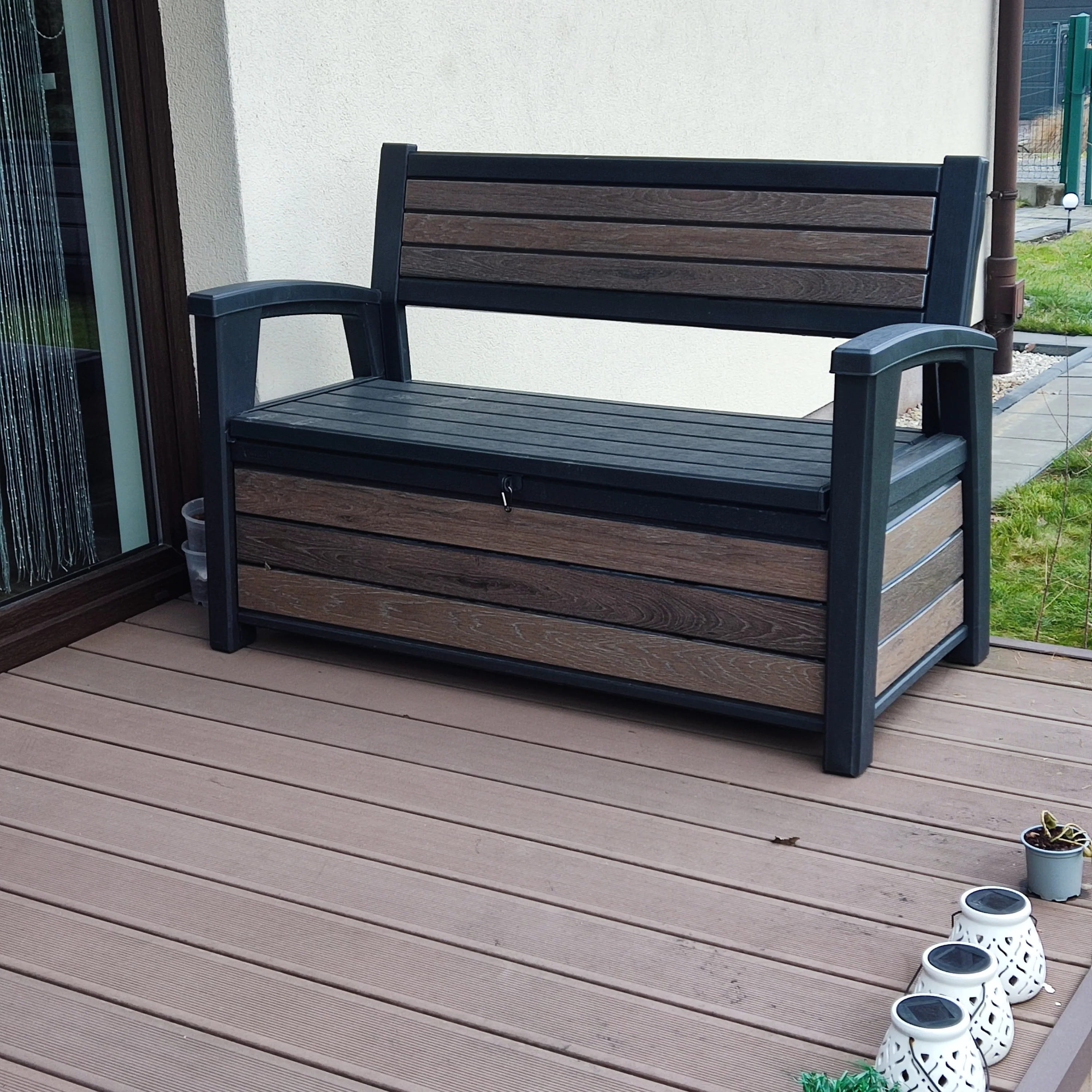 Skrzynia/Ławka Keter Deco Garden 227L Walnut zdjęcie realizacji 9