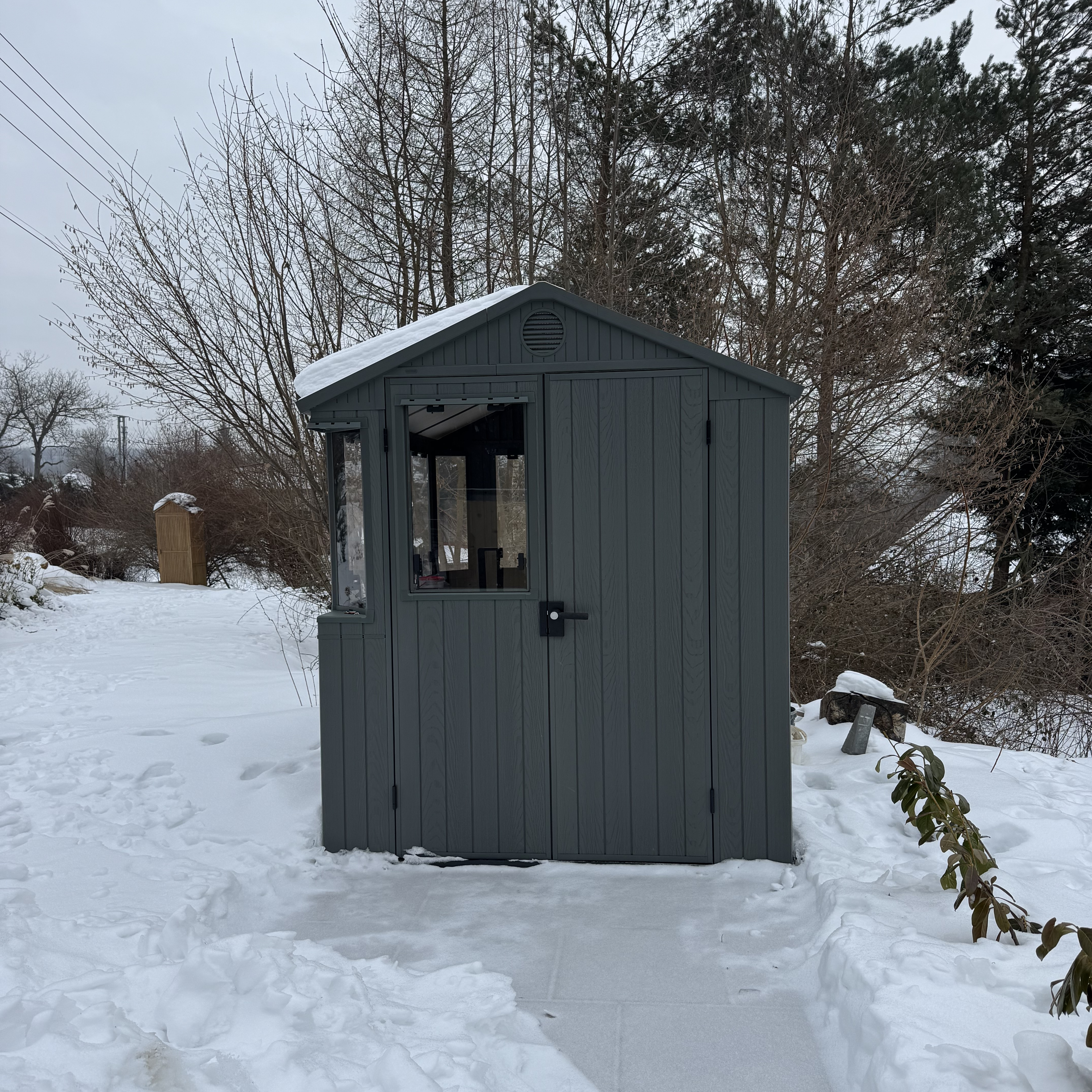 Domek narzędziowy ze szklarnią 2w1 POTTING SHED 6x8 zielony - 190x244cm - Keter zdjęcie realizacji 1