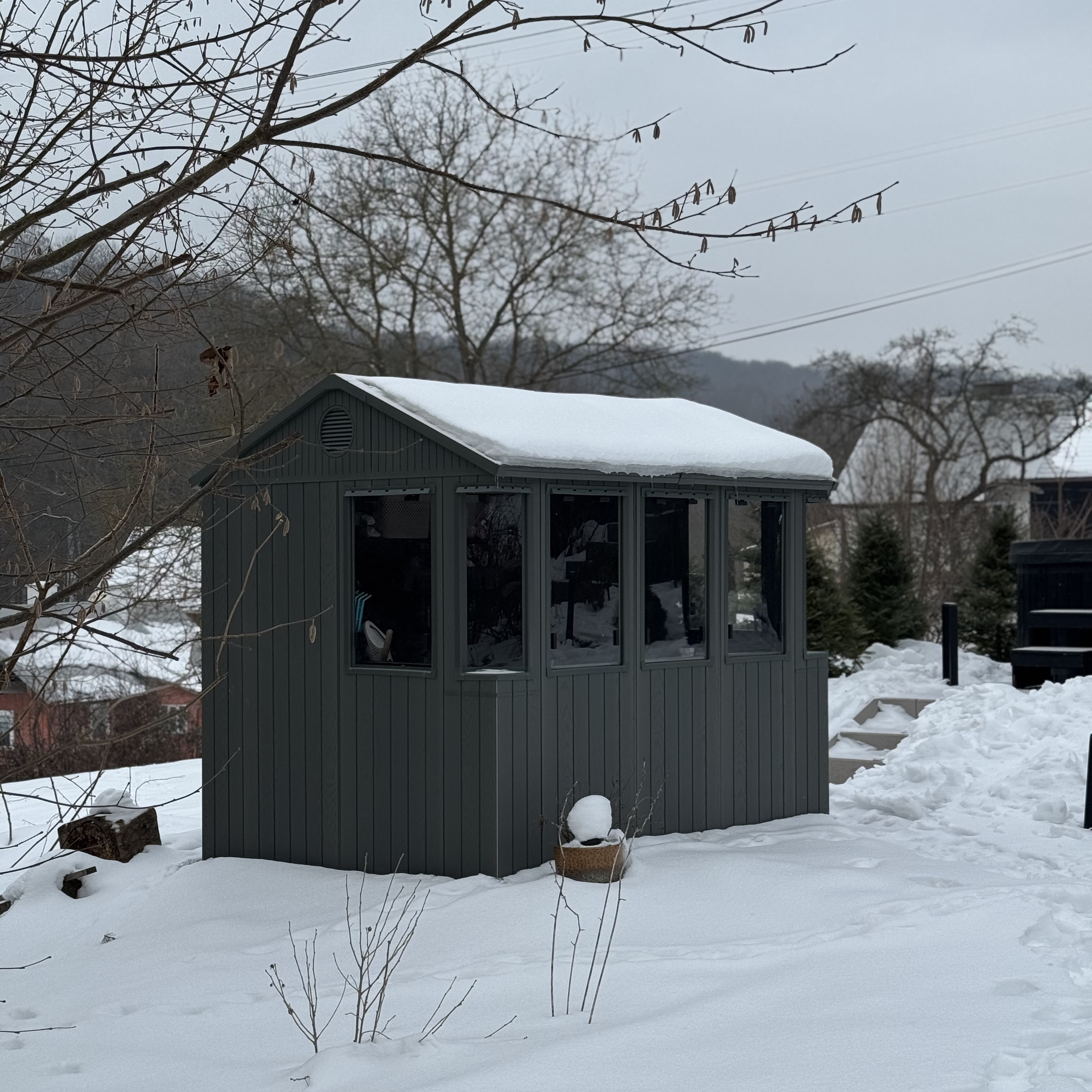 Domek narzędziowy ze szklarnią 2w1 POTTING SHED 6x8 zielony - 190x244cm - Keter zdjęcie realizacji 7