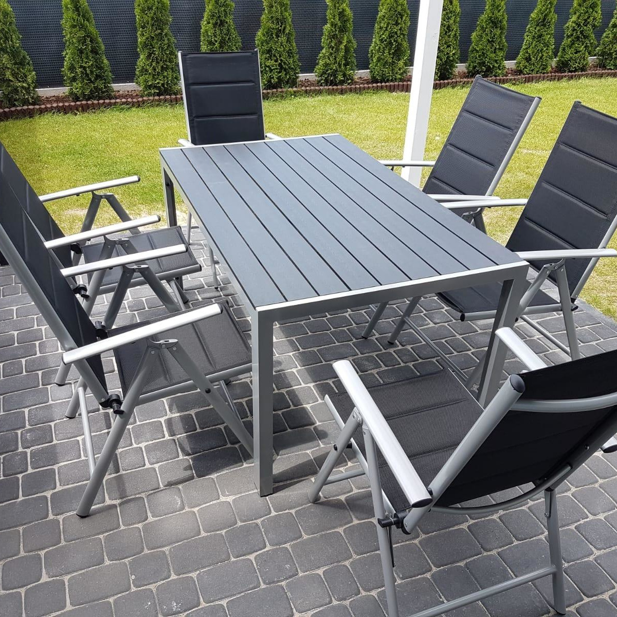 Zestaw ogrodowy SYDNEY Silver / Dark Grey zdjęcie realizacji 2