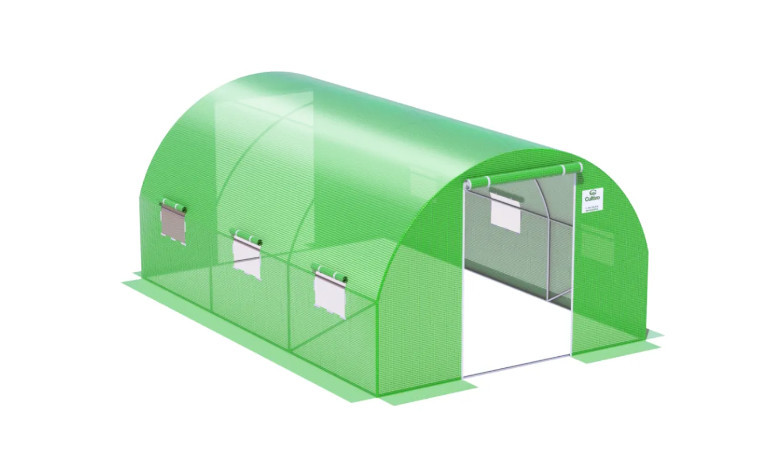 Tunel PODWÓJNE Drzwi 3x4,5x2 - 13,5m2 Zielony od Cultivo na białym tle